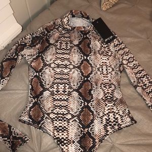 NEVER WORN nasty gal snakeskin body suit